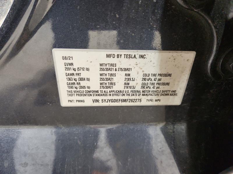 Продаж на аукціоні авто 2021 Tesla Model Y, vin: 5YJYGDEF6MF262275, номер лоту: 57515856