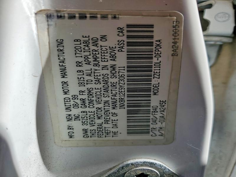58119166 :رقم المزاد ، 1NXBR12E9YZ306711 vin ، 2000 Toyota Corolla مزاد بيع