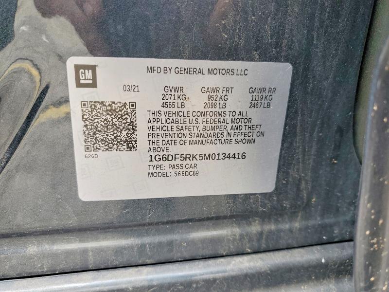 58827856 :رقم المزاد ، 1G6DF5RK5M0134416 vin ، 2021 Cadillac Ct4 مزاد بيع