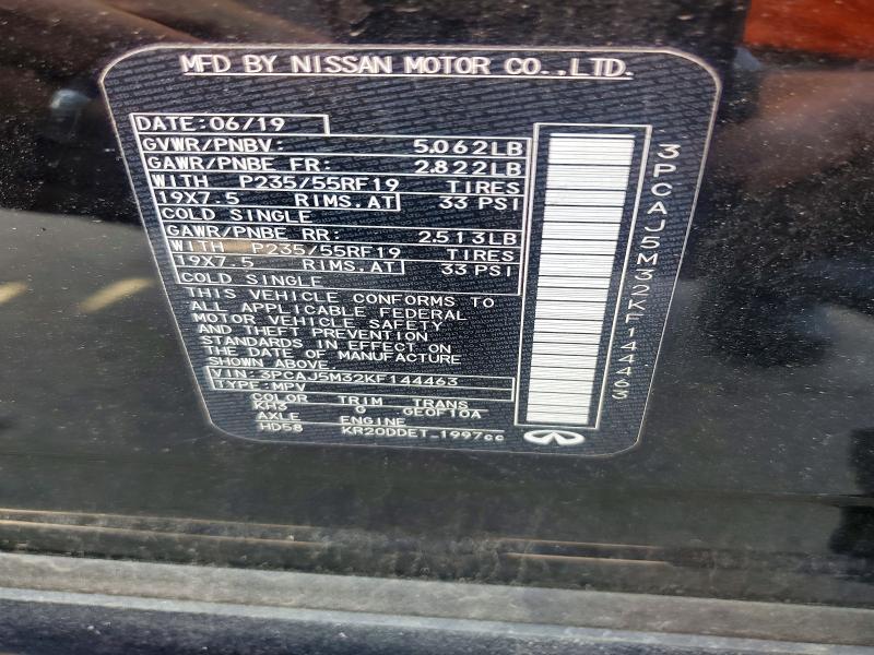 Продаж на аукціоні авто 2019 Infiniti Qx50, vin: 3PCAJ5M32KF144463, номер лоту: 56309306