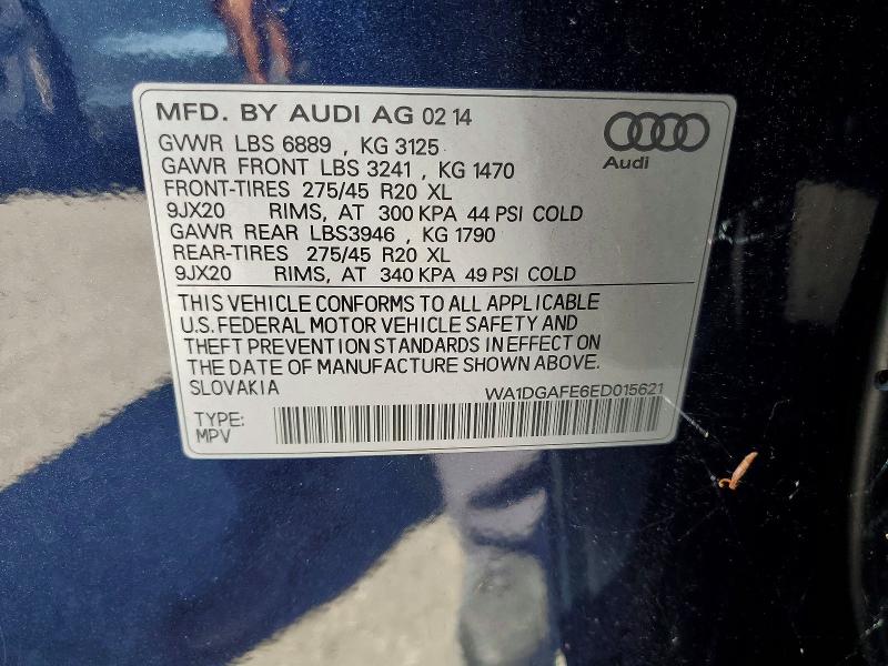 Aukcja sprzedaży 2014 Audi Q7, vin: WA1DGAFE6ED015621, numer aukcji: 58135056