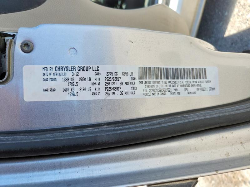 Auction sale of the 2012 Chrysler Town & Country, vin: 2C4RC1CG6CR327221, lot number: 58247916