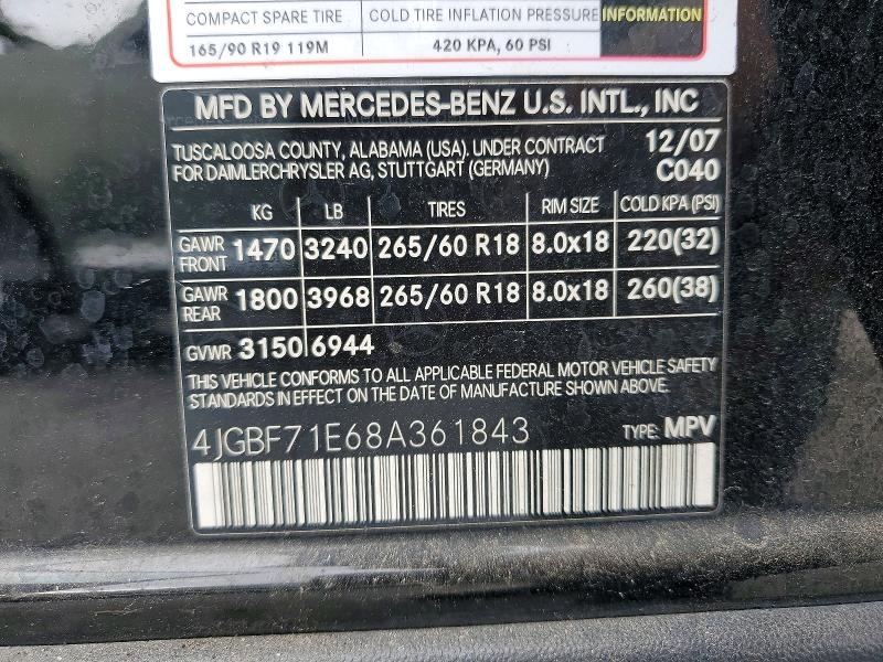Продажа на аукционе авто 2008 Mercedes-benz Gl, vin: 4JGBF71E68A361843, номер лота: 58236236