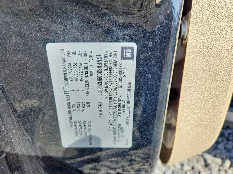 2009 Chevrolet Tahoe მანქანა იყიდება აუქციონზე, vin: 1GNFK33009R208011, აუქციონის ნომერი: 56295976