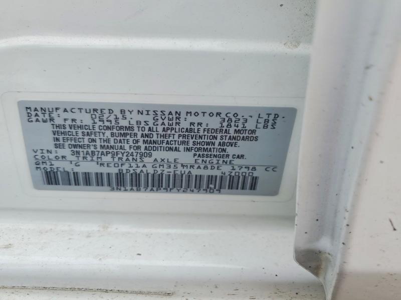 Продажа на аукционе авто 2015 Nissan Sentra, vin: 3N1AB7AP9FY247909, номер лота: 58959776