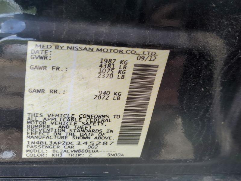 Aukcja sprzedaży 2013 Nissan Altima, vin: 1N4BL3AP2DC145287, numer aukcji: 57388046