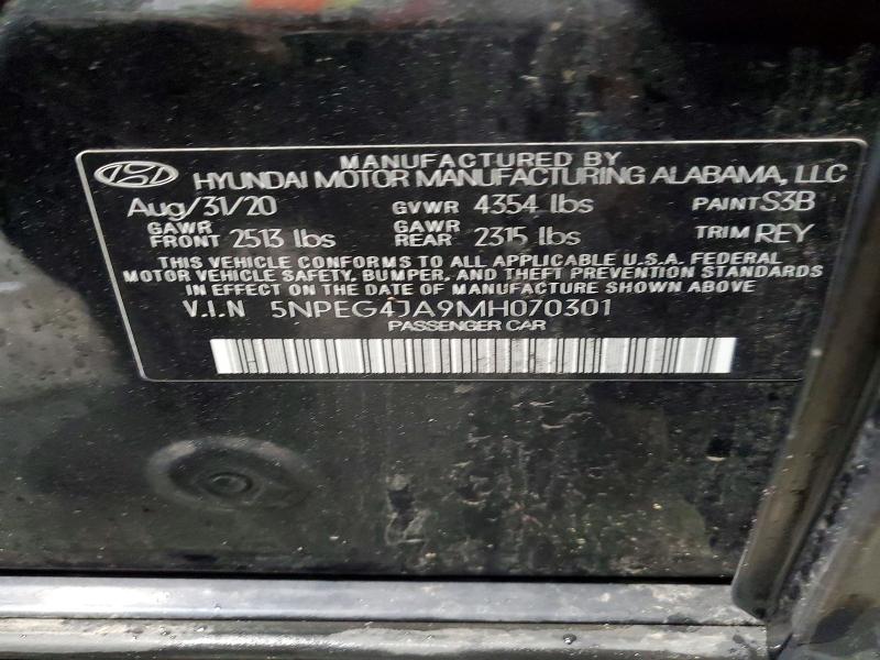 Продаж на аукціоні авто 2021 Hyundai Sonata, vin: 5NPEG4JA9MH070301, номер лоту: 57913176