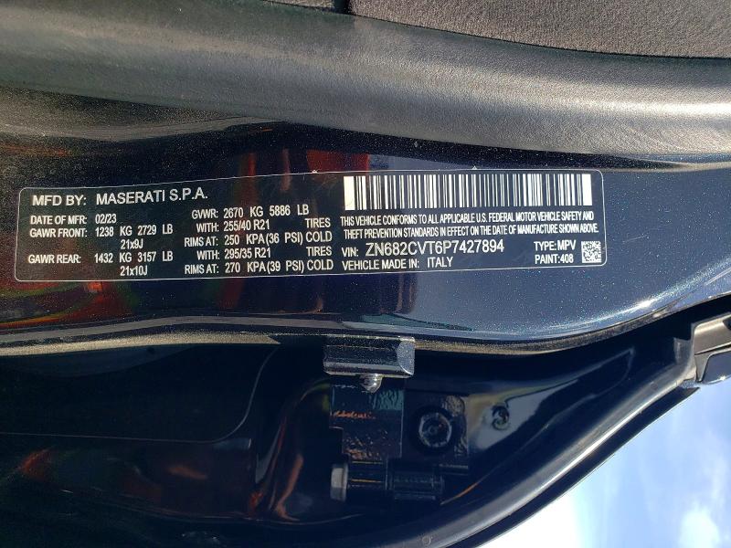 Продажа на аукционе авто 2023 Maserati Grecale, vin: ZN682CVT6P7427894, номер лота: 55821256