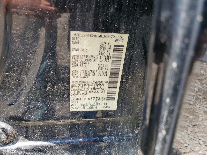 57170386 :رقم المزاد ، 1N6BA1F35HN575249 vin ، 2017 Nissan Titan Xd مزاد بيع