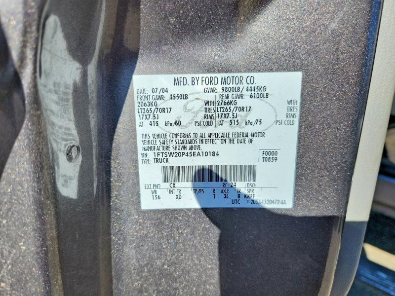 Aukcja sprzedaży 2005 Ford F250, vin: 1FTSW20P45EA10184, numer aukcji: 55683266