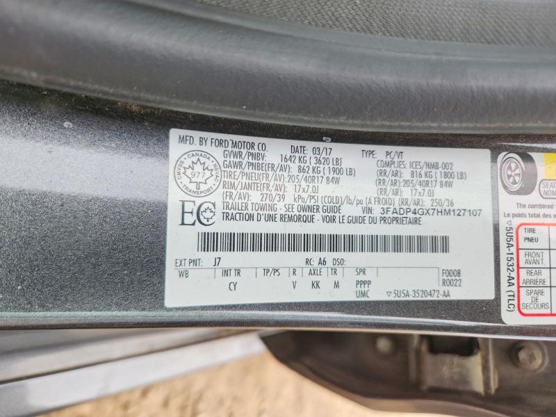 Aukcja sprzedaży 2017 Ford Fiesta, vin: 3FADP4GX7HM127107, numer aukcji: 56530886
