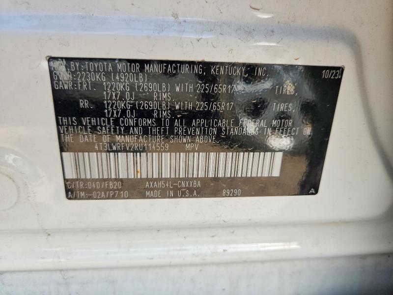2024 Toyota Rav4 მანქანა იყიდება აუქციონზე, vin: 4T3LWRFV2RU114559, აუქციონის ნომერი: 57219976