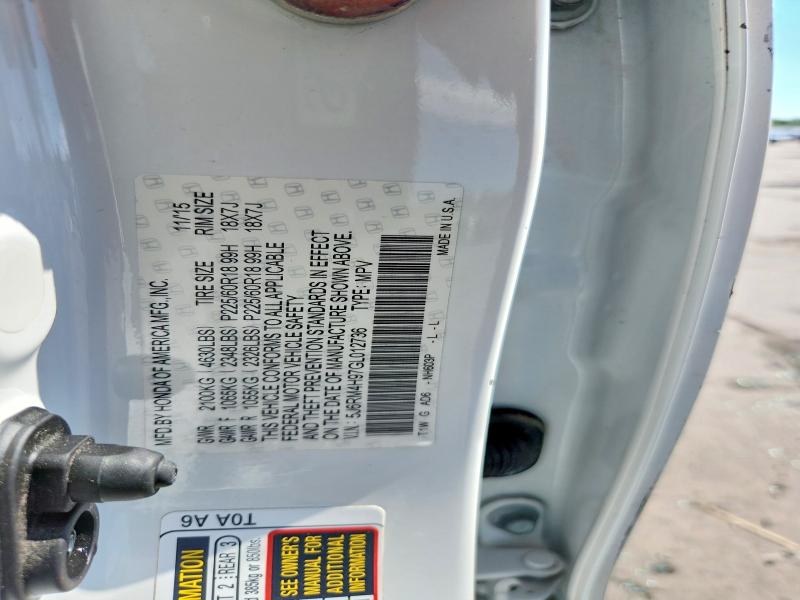 Aukcja sprzedaży 2016 Honda Cr-v, vin: 5J6RM4H97GL012736, numer aukcji: 57511966