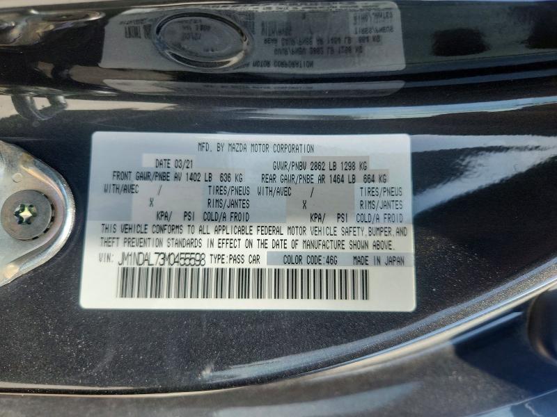 Aukcja sprzedaży 2021 Mazda Mx-5 Miata, vin: JM1NDAL73M0455598, numer aukcji: 58498066