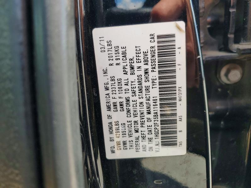 Aukcja sprzedaży 2011 Honda Accord, vin: 1HGCP2F35BA116461, numer aukcji: 55732306
