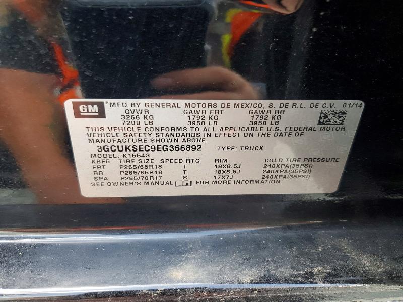 Продаж на аукціоні авто 2014 Chevrolet Silverado, vin: 3GCUKSEC9EG366892, номер лоту: 56338006