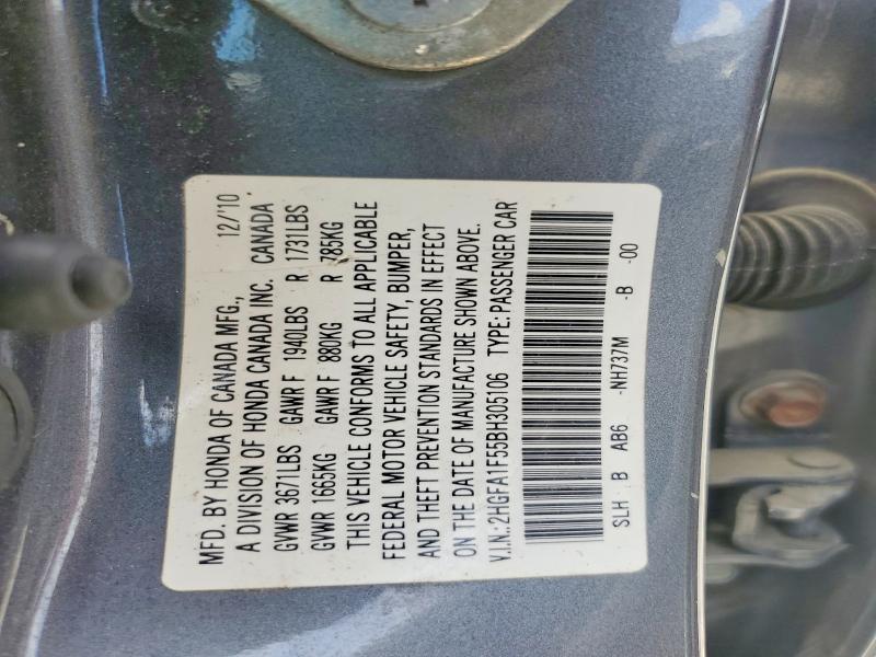 Aukcja sprzedaży 2011 Honda Civic, vin: 2HGFA1F55BH305106, numer aukcji: 58874986
