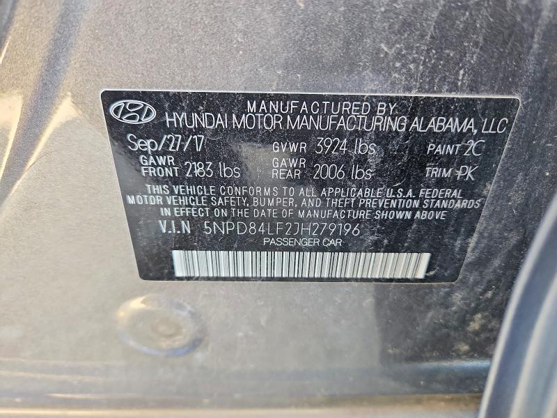 Aukcja sprzedaży 2018 Hyundai Elantra, vin: 5NPD84LF2JH279196, numer aukcji: 55542846