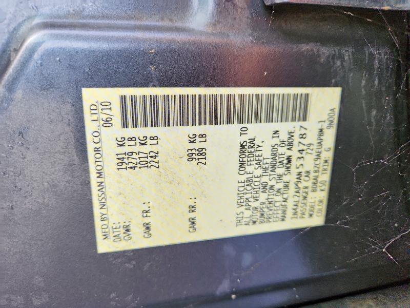 Aukcja sprzedaży 2010 Nissan Altima, vin: 1N4AL2AP9AN534787, numer aukcji: 58608446