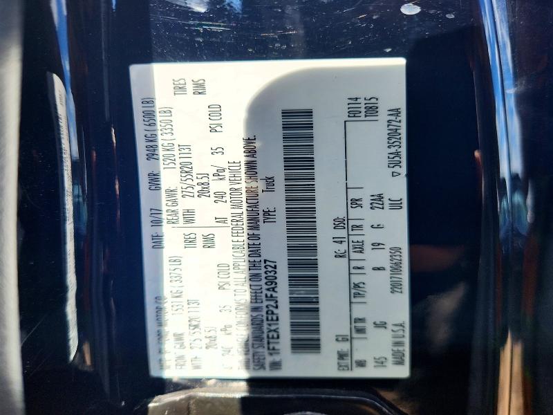 2018 Ford F150 მანქანა იყიდება აუქციონზე, vin: 1FTEX1EP2JFA90327, აუქციონის ნომერი: 57477276
