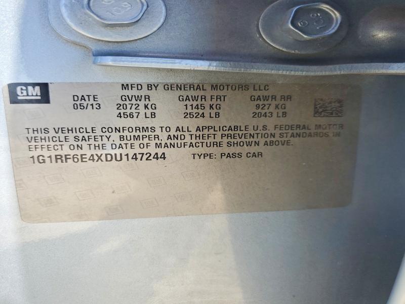 Aukcja sprzedaży 2013 Chevrolet Volt, vin: 1G1RF6E4XDU147244, numer aukcji: 57722466