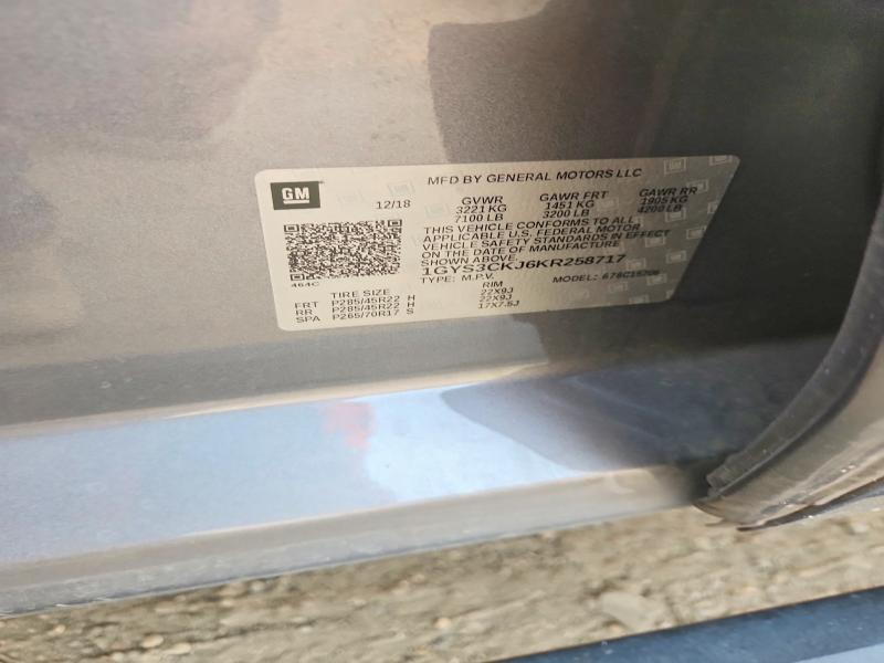 Продаж на аукціоні авто 2019 Cadillac Escalade, vin: 1GYS3CKJ6KR258717, номер лоту: 58620716