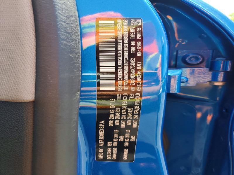 Продажа на аукционе авто 2019 Alfa Romeo Stelvio, vin: ZASPAKAN8K7C49052, номер лота: 58272716