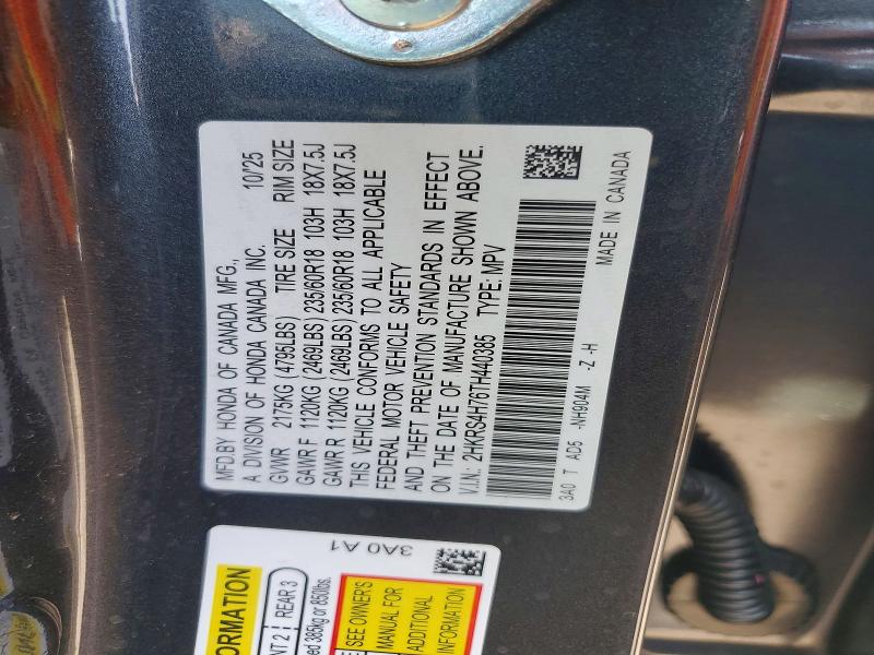 Auction sale of the 2026 Honda Cr-v, vin: 2HKRS4H76TH440385, lot number: 59388406