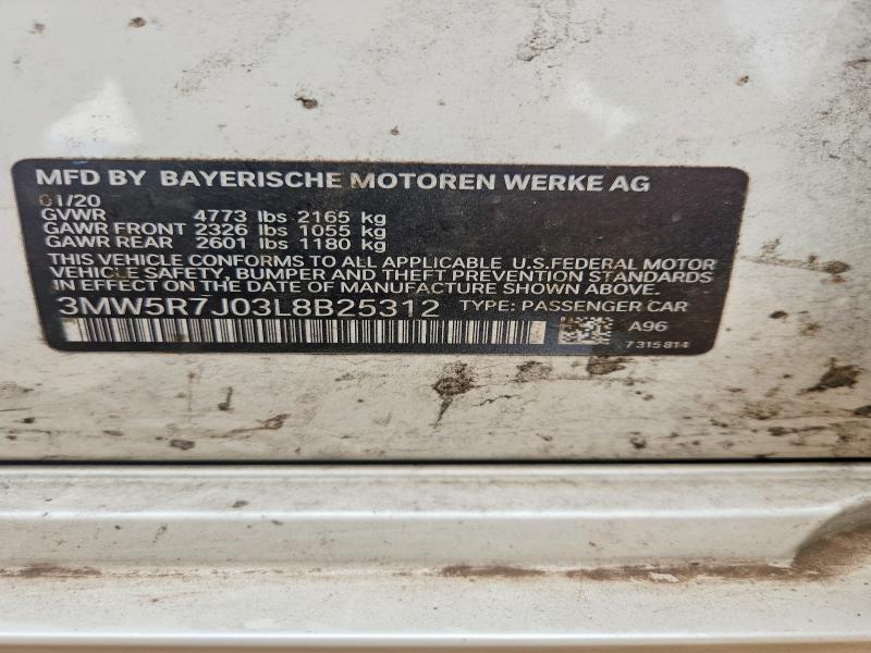 Продаж на аукціоні авто 2020 Bmw 330xi, vin: 3MW5R7J03L8B25312, номер лоту: 58601296