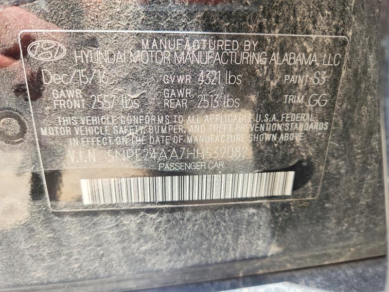 Aukcja sprzedaży 2017 Hyundai Sonata, vin: 5NPE24AA7HH539082, numer aukcji: 56721536
