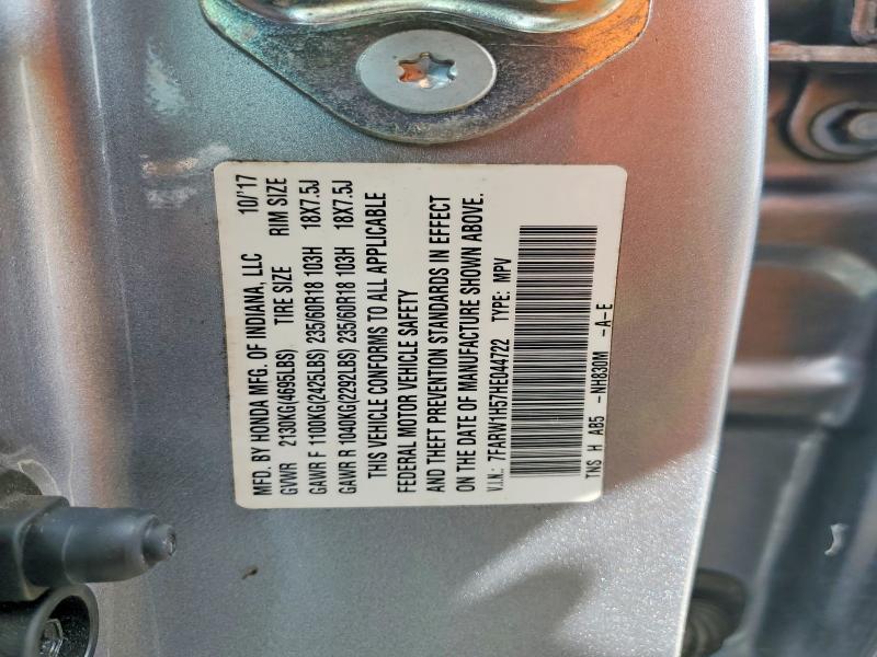 Продаж на аукціоні авто 2017 Honda Cr-v, vin: 7FARW1H57HE044722, номер лоту: 55877606