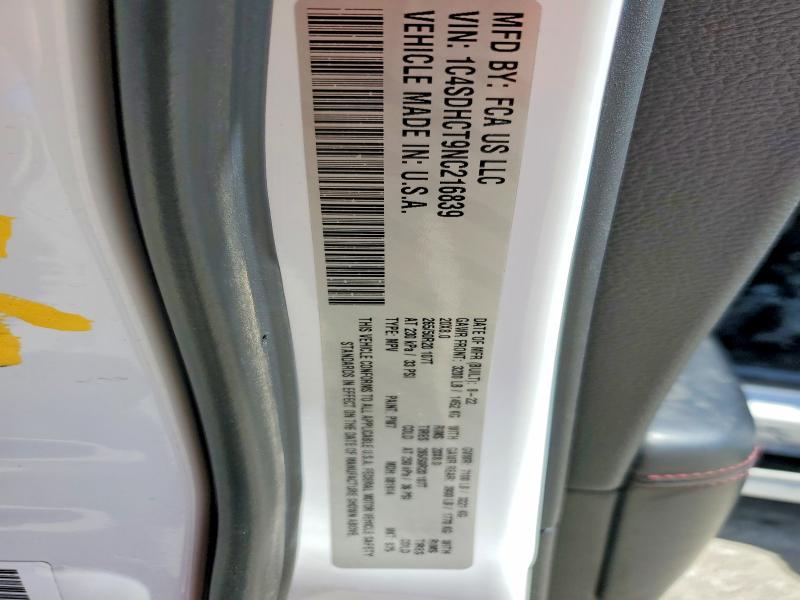 Продаж на аукціоні авто 2022 Dodge Durango, vin: 1C4SDHCT9NC216839, номер лоту: 85450735