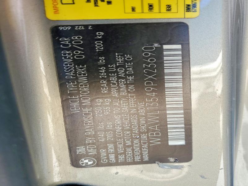 Продажа на аукционе авто 2009 Bmw 328, vin: WBAWL13549PX23690, номер лота: 58795256