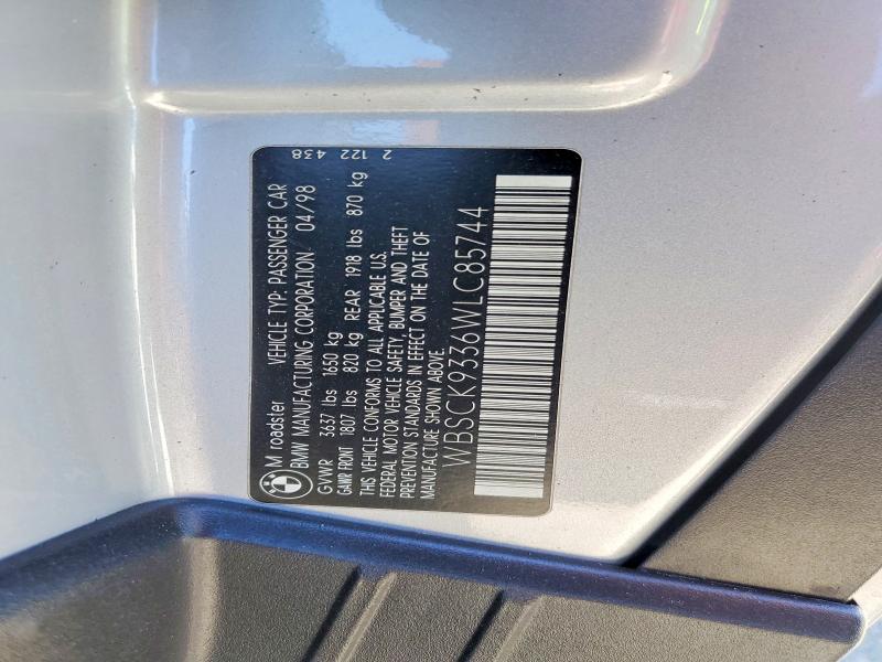 56058556 :رقم المزاد ، WBSCK9336WLC85744 vin ، 1998 Bmw M مزاد بيع