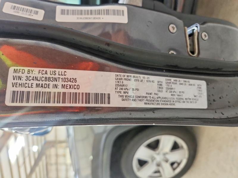 Продажа на аукционе авто 2022 Jeep Compass, vin: 3C4NJCBB3NT103426, номер лота: 57091696