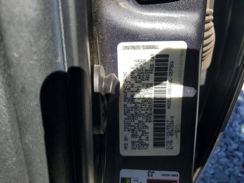 57573166 :رقم المزاد ، 5YFBU4EE5DP101930 vin ، 2013 Toyota Corolla مزاد بيع