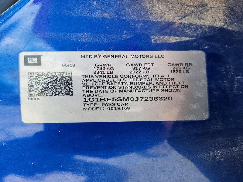Продажа на аукционе авто 2018 Chevrolet Cruze, vin: 1G1BE5SM0J7236320, номер лота: 55551856