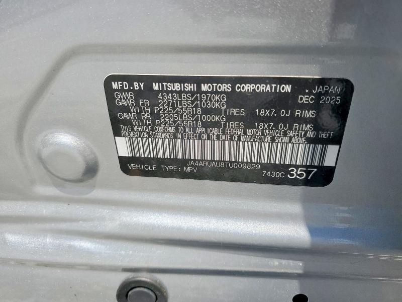 Aukcja sprzedaży 2026 Mitsubishi Outlander Sport, vin: JA4ARUAU8TU009829, numer aukcji: 56793076