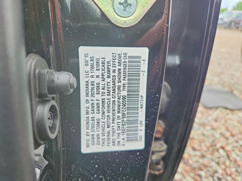 Aukcja sprzedaży 2015 Honda Civic, vin: 19XFB2F99FE240590, numer aukcji: 56498246