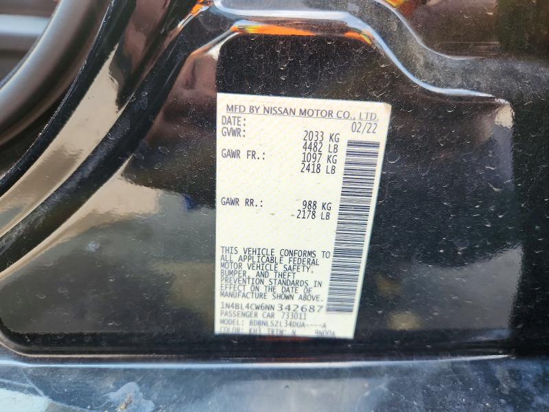 Aukcja sprzedaży 2022 Nissan Altima, vin: 1N4BL4CW6NN342687, numer aukcji: 58579186