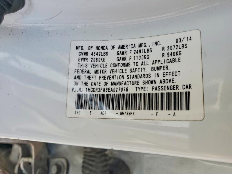 55606006 :رقم المزاد ، 1HGCR3F86EA027076 vin ، 2014 Honda Accord مزاد بيع