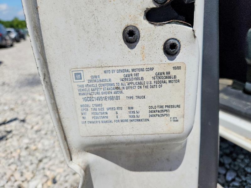 2001 Chevrolet Silverado მანქანა იყიდება აუქციონზე, vin: 1GCEC14V31E168101, აუქციონის ნომერი: 58927596