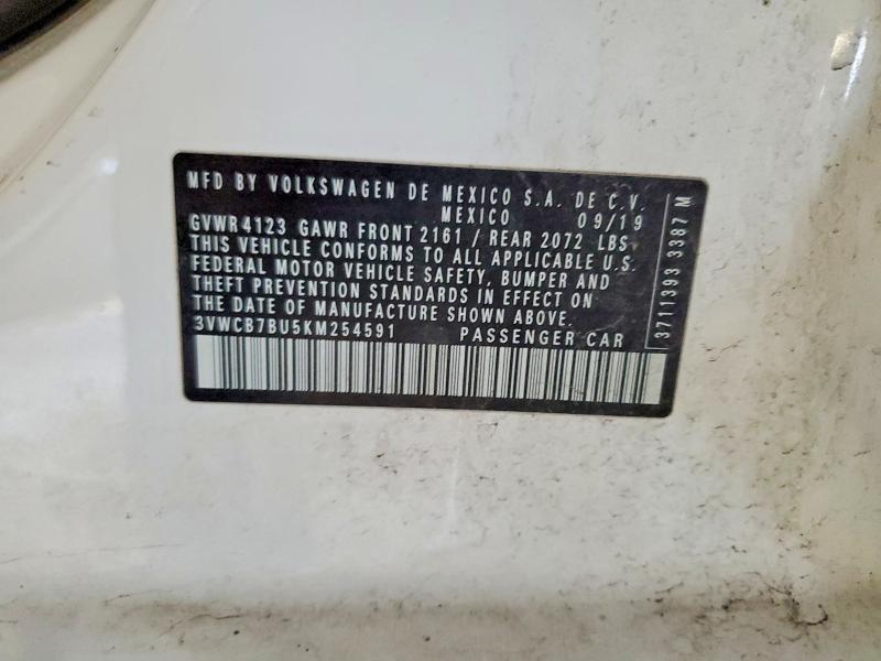 Продаж на аукціоні авто 2019 Volkswagen Jetta, vin: 3VWCB7BU5KM254591, номер лоту: 55179336