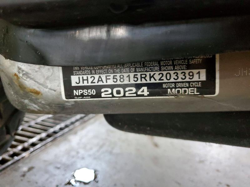 55564006 :رقم المزاد ، JH2AF5815RK203391 vin ، 2024 Honda Nps50 مزاد بيع