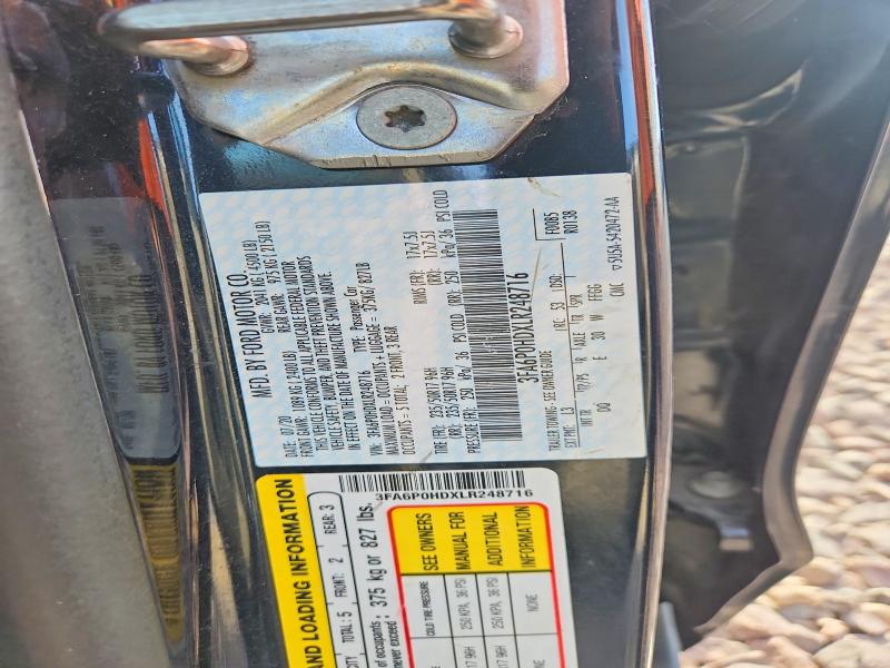 Продаж на аукціоні авто 2020 Ford Fusion, vin: 3FA6P0HDXLR248716, номер лоту: 55098696