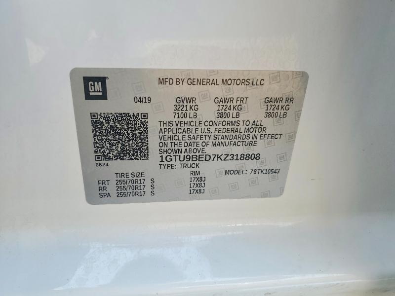 Продажа на аукционе авто 2019 Gmc Sierra, vin: 1GTU9BED7KZ318808, номер лота: 56242956