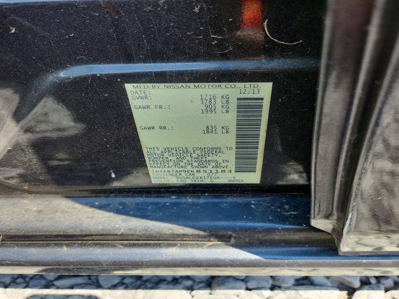 2014 Nissan Sentra მანქანა იყიდება აუქციონზე, vin: 1N4AB7AP9EN851183, აუქციონის ნომერი: 55628986