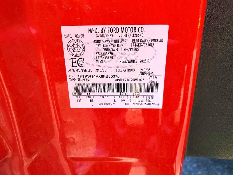 Продажа на аукционе авто 2008 Ford F150, vin: 1FTPW14VX8FB30370, номер лота: 55047856