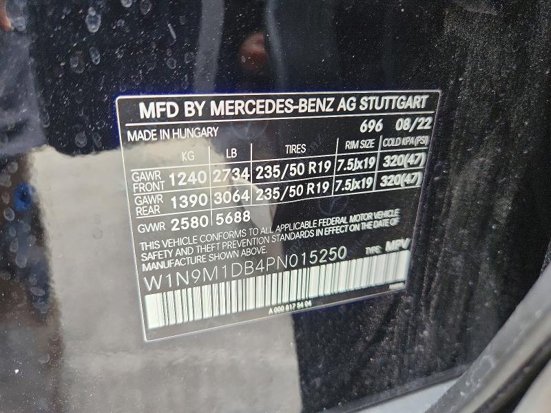 Продаж на аукціоні авто 2023 Mercedes-benz Eqb, vin: W1N9M1DB4PN015250, номер лоту: 57226446
