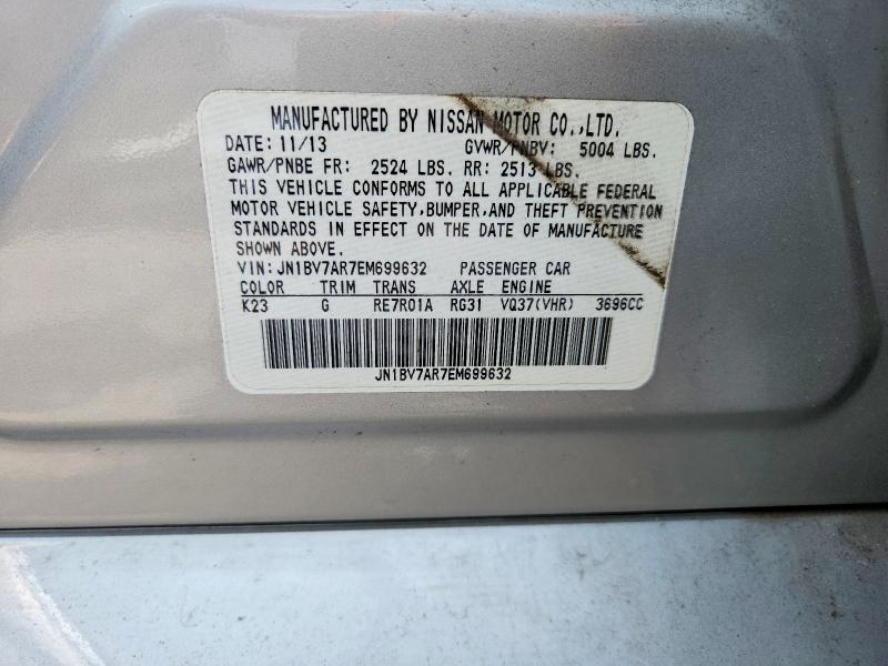 Продаж на аукціоні авто 2014 Infiniti Q50, vin: JN1BV7AR7EM699632, номер лоту: 55787606